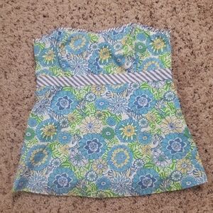 Lilly Pulitzer Floral Tank Top - Blue and Green